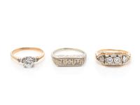 COLLECTION OF GOLD AND DIAMOND RINGS