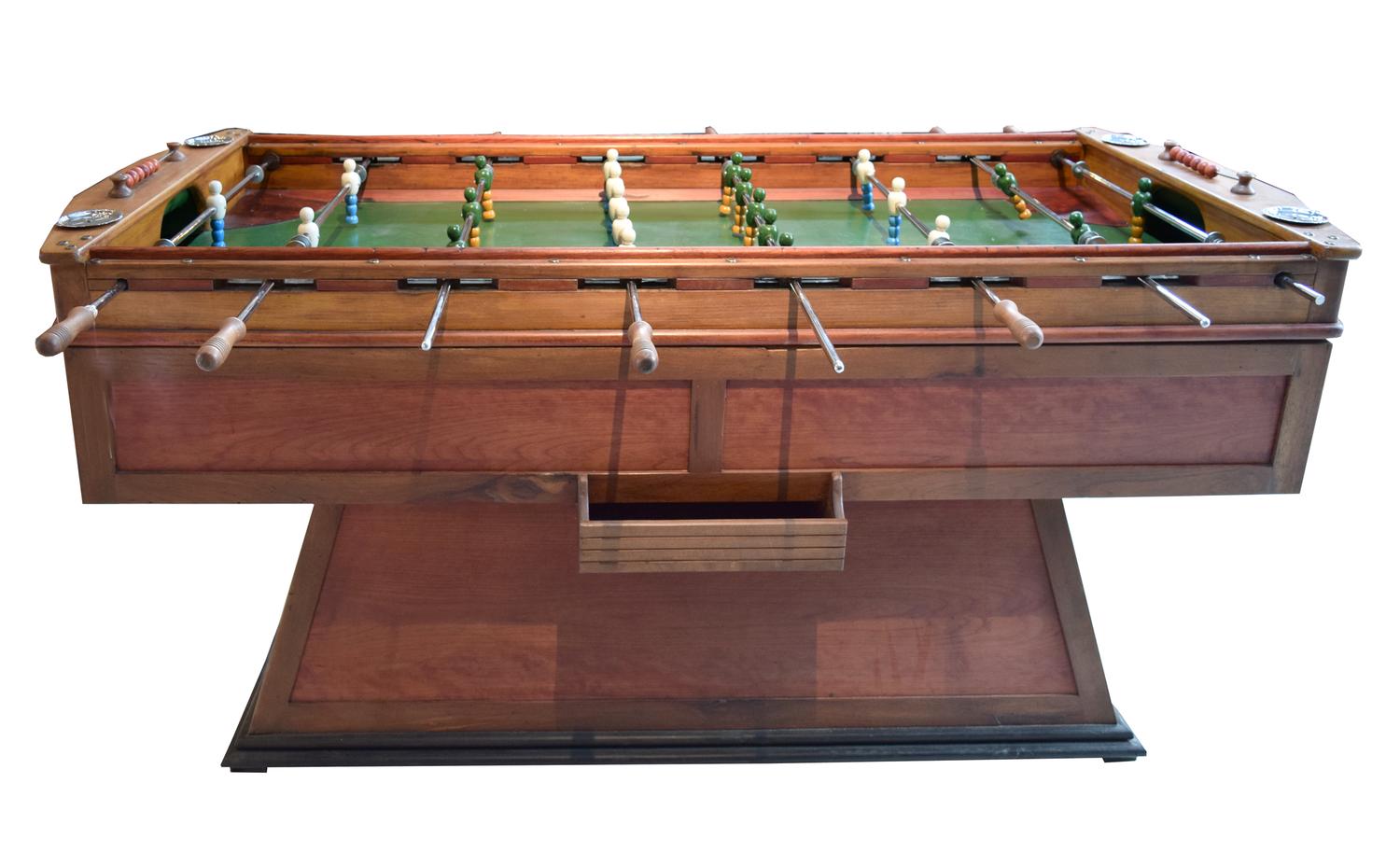 A Coin Operated Foosball Table 82.5" W x 49" D x 36" H — Italy, Circa 1930
