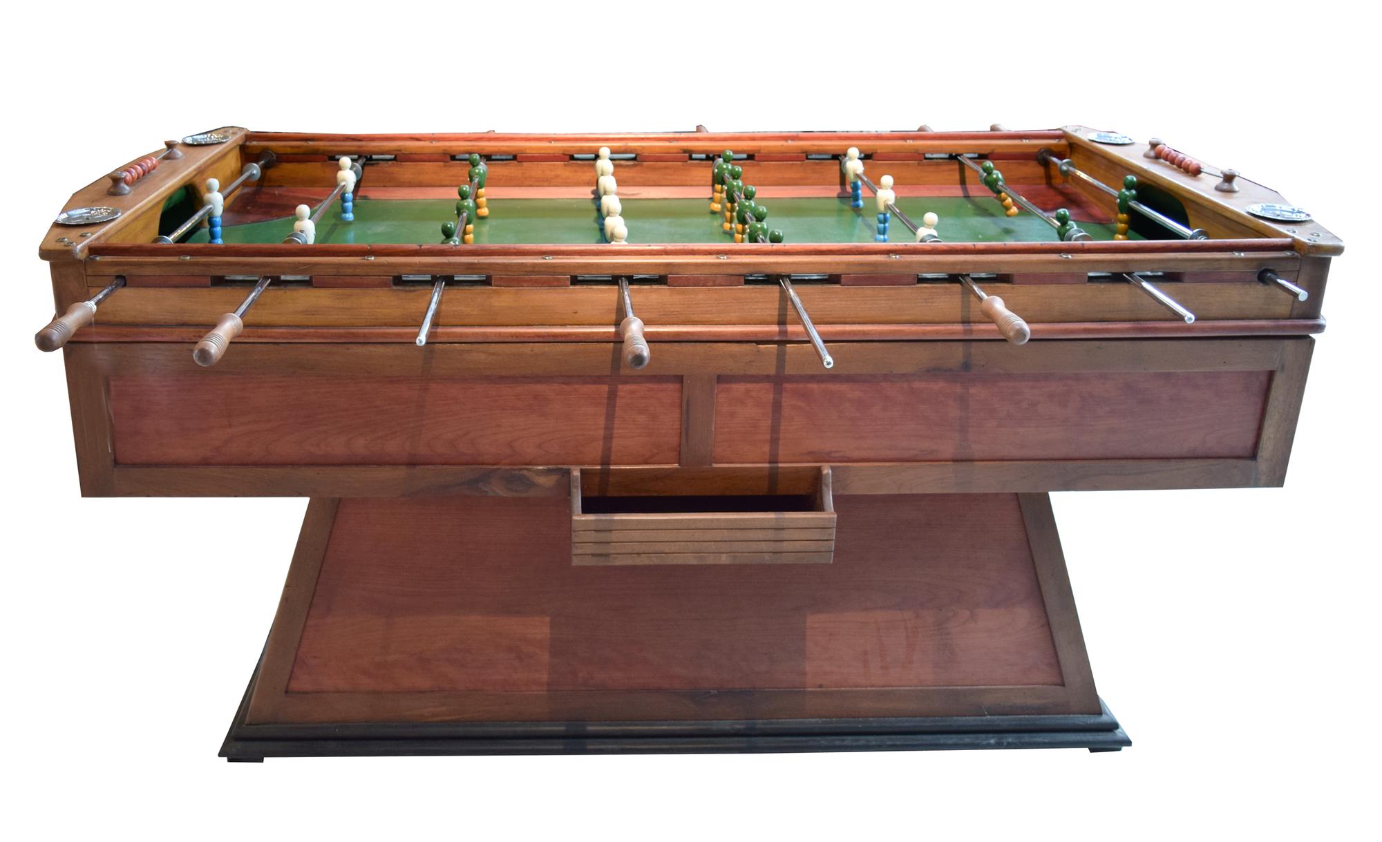 A Coin Operated Foosball Table 82.5" W x 49" D x 36" H — Italy, Circa 1930