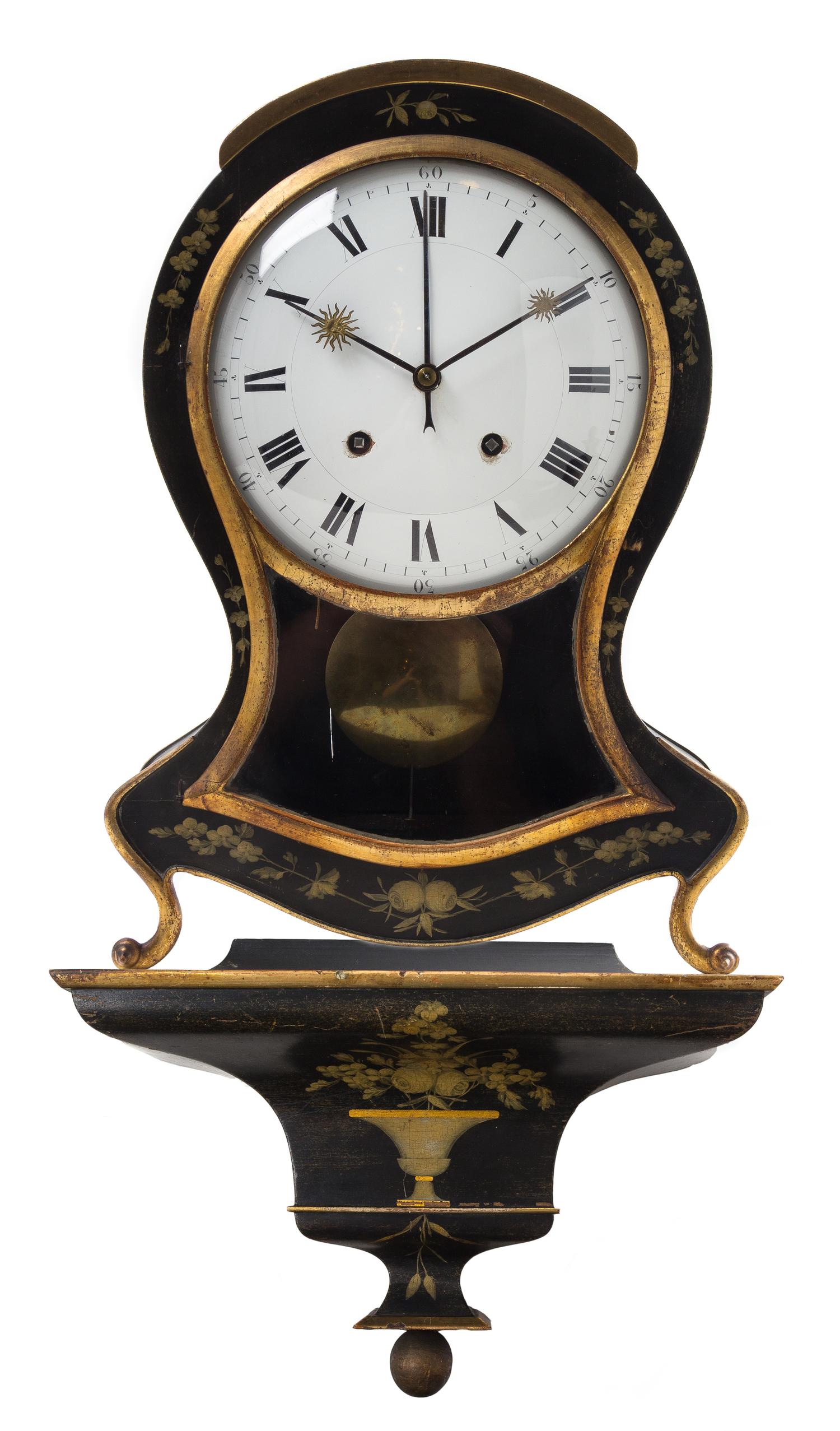 A Continental Gilt and Ebonized Bracket Clock Height 29 1/2 inches. — 19TH CENTURY