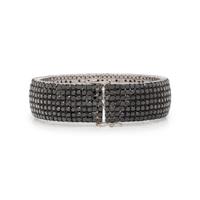 BLACK DIAMOND AND DIAMOND BANGLE BRACELET