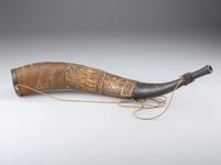 [REVOLUTIONARY WAR]. Mexican hunting horn commemorating the Battle of Lexington.