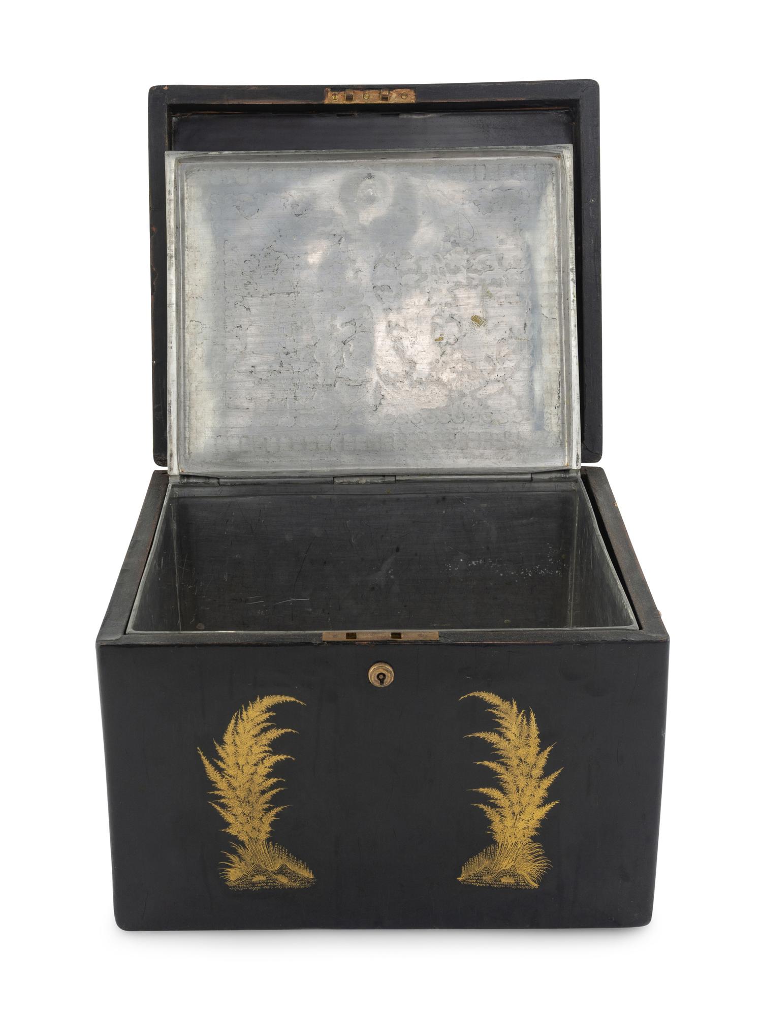 A Japanese Export Lacquer Humidor or Tea Caddy