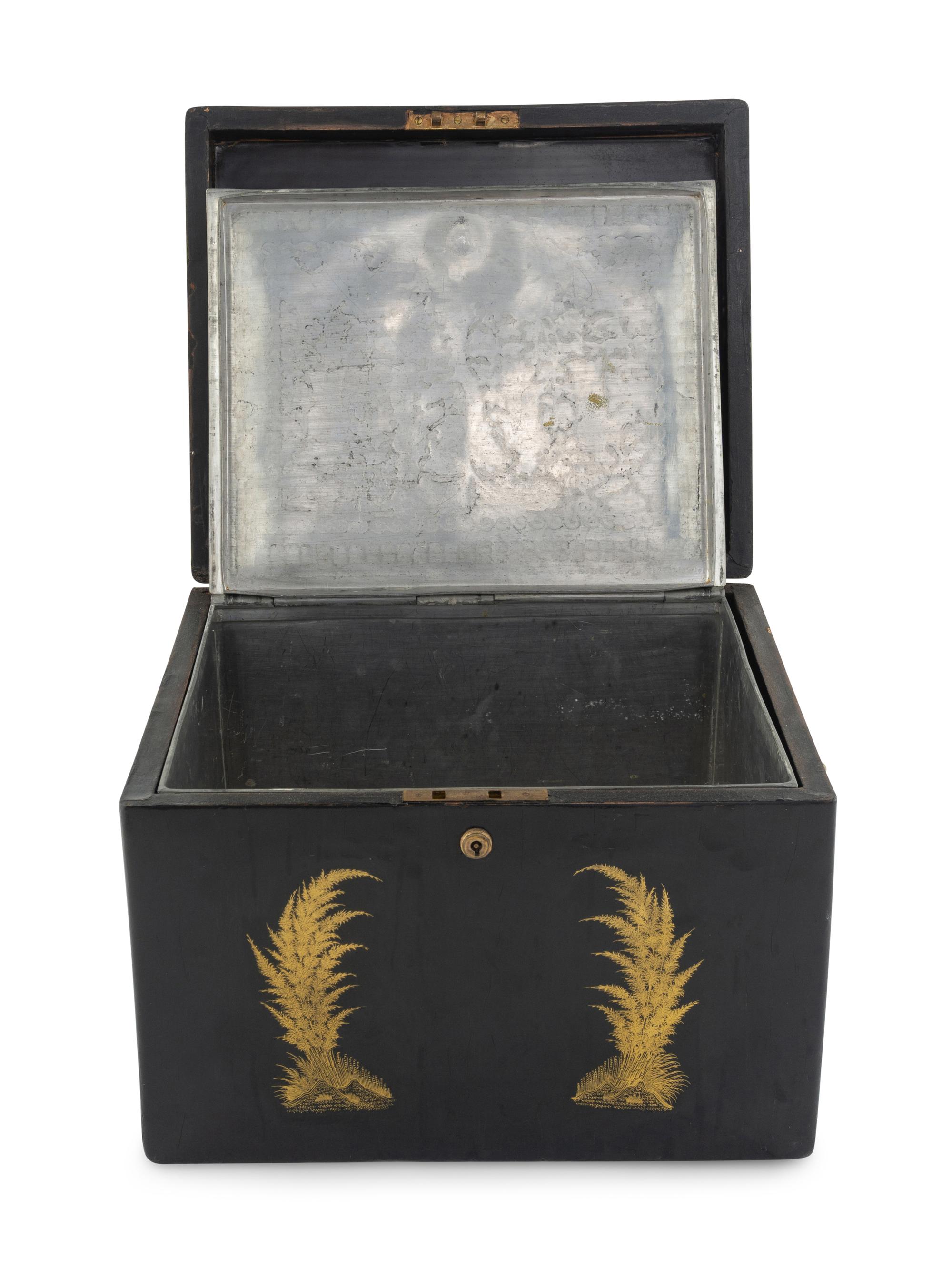 A Japanese Export Lacquer Humidor or Tea Caddy