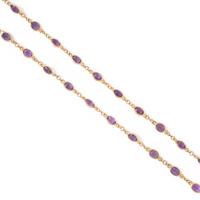 Two Multigem and Yellow Gold Station Necklaces
