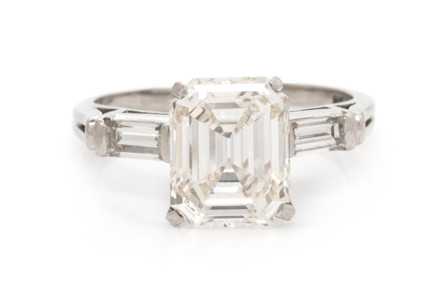 A Platinum and Diamond Ring, 2.80 dwts.