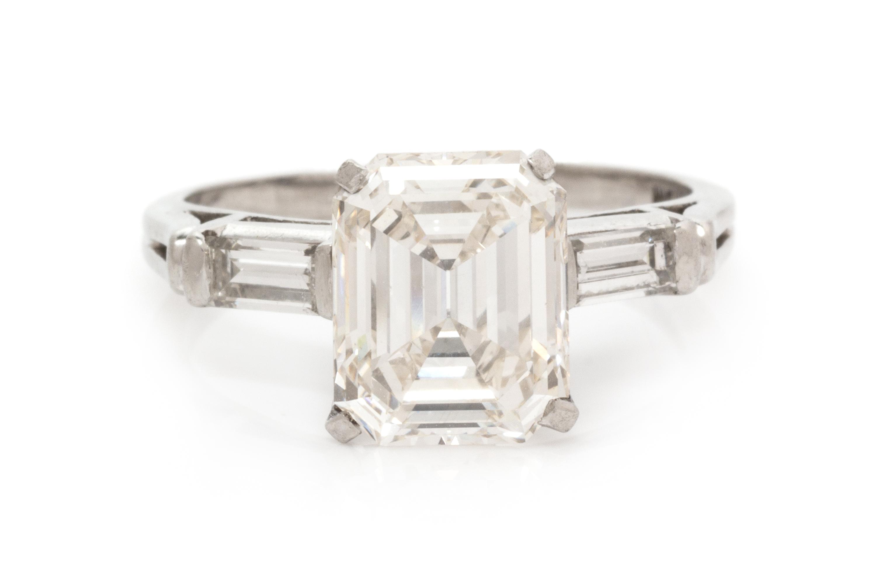 A Platinum and Diamond Ring, 2.80 dwts.