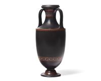 A Wedgwood Encaustic Decorated Black Basalt Vase