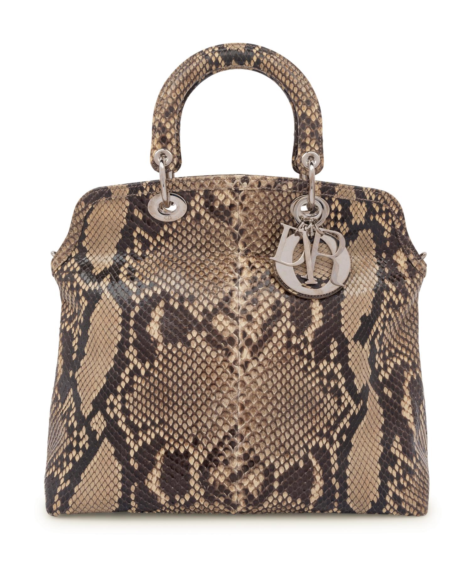 Christian Dior Tan Python Granville Bag, 2011