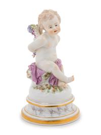 A Meissen Porcelain Figure of Cupid with Bound Wings and Hands