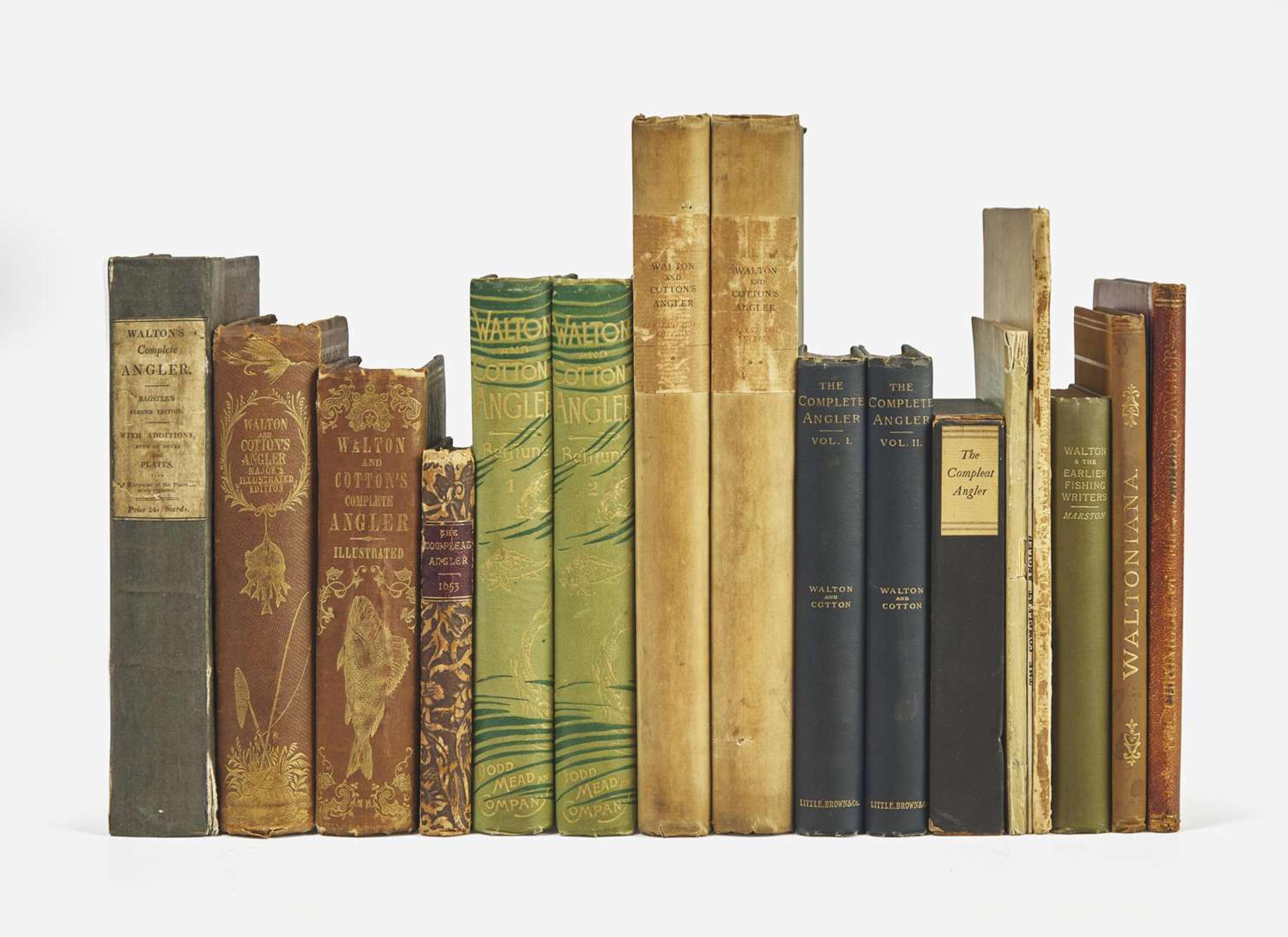 [Fishing] Walton, Izaak, and Charles Cotton: Group of 8 editions of "The Compleat Angler"
