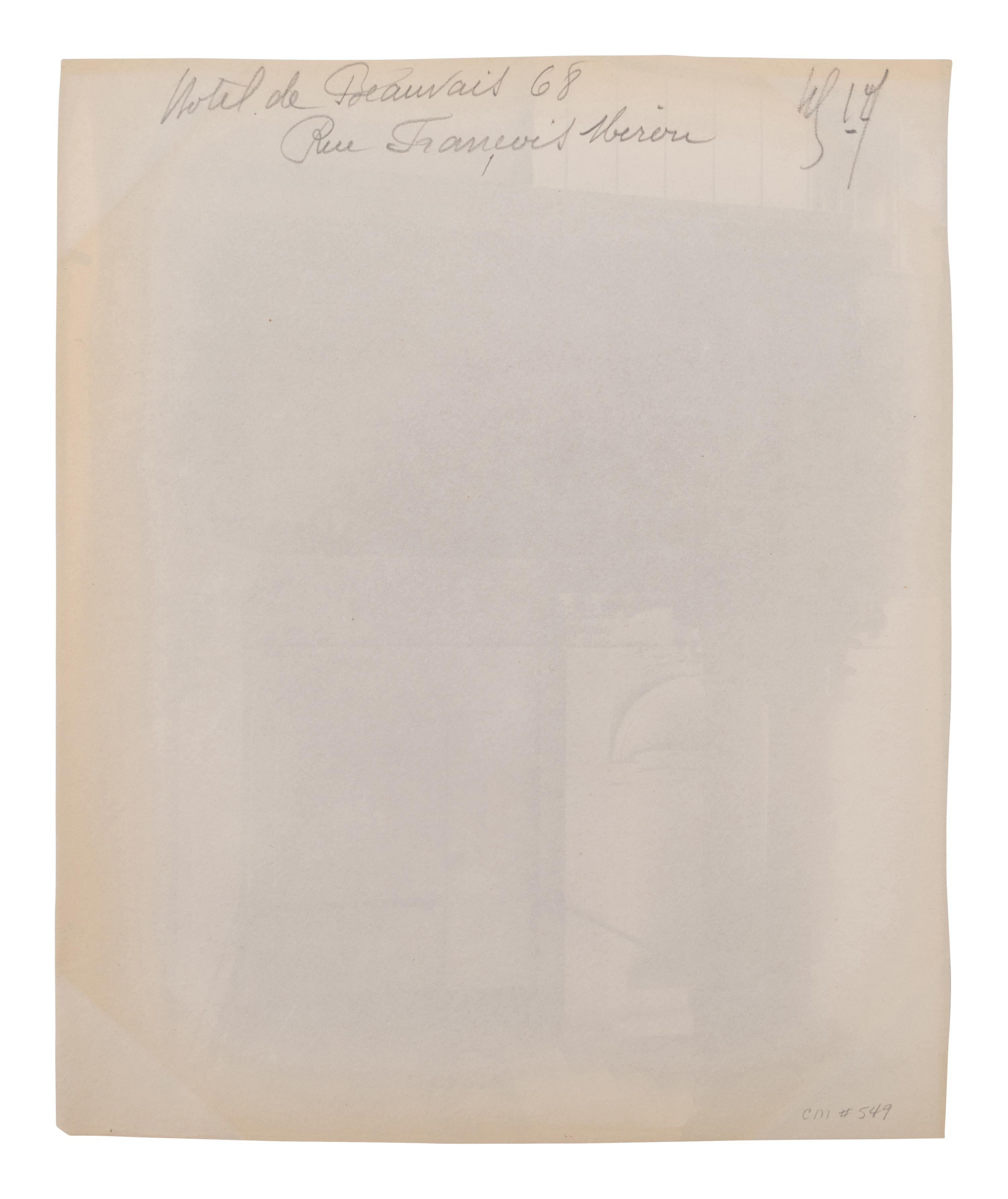 A group of four photographs (Hôtel de Beauvais, 68 rue François Miron , 1902; [Hôtel de Lauzun, quai d'Anjou] , 1905; Hôtel d'Argouges de Lyon, rue Séguier 16 , 1900; Plessis Piquet [Entrée pittoresque, Châtillon] , 1921)