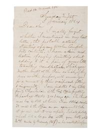 Civil War-period collapsible candlestick and war-date letter referencing same type of candlestick.