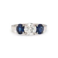 SPAULDING & CO., DIAMOND AND SAPPHIRE RING