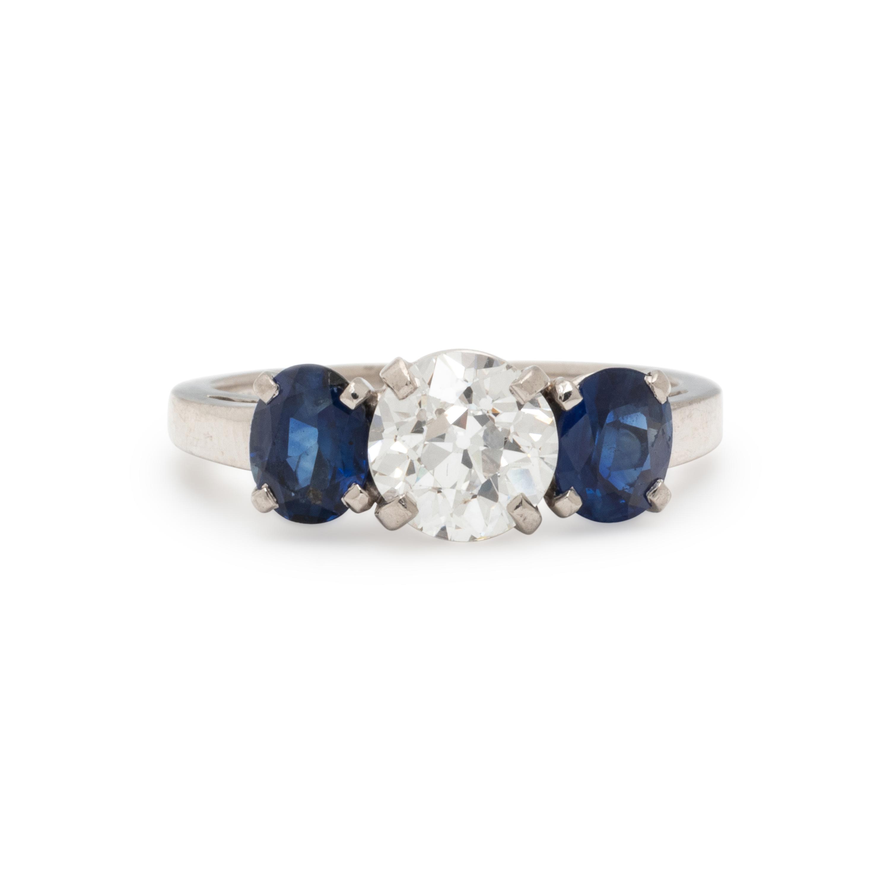 SPAULDING & CO., DIAMOND AND SAPPHIRE RING
