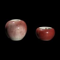 Two Chinese Red Glazed Porcelain Wares, 18th/19th Century 清中期 豇豆紅罐及寶石紅釉水呈