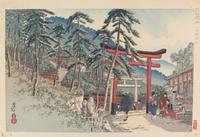 Nomura Yoshimitsu, (1870-1958), Great Bell at the Chionin Temple, Fushimi Inari Mountain,The Pagoda at Yasaka, The Moon over Hirosawa,