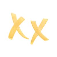 TIFFANY & CO., PALOMA PICASSO, YELLOW GOLD 'GRAFFITI X' EARCLIPS