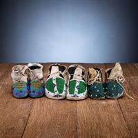 Sioux Child's Beaded Hide Moccasins
