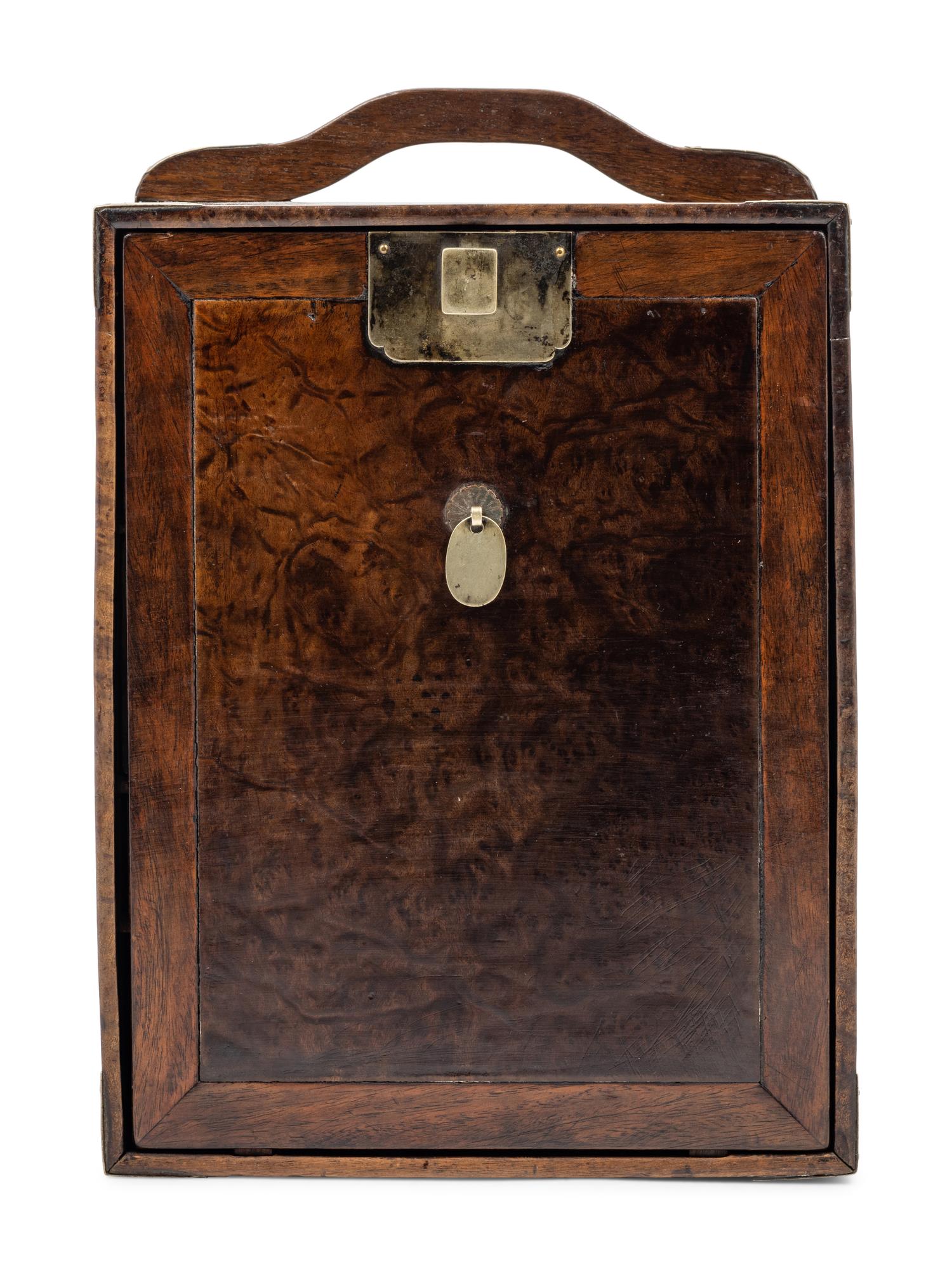 A Chinese Burlwood Portable Medicine Chest, Yaoxiang
