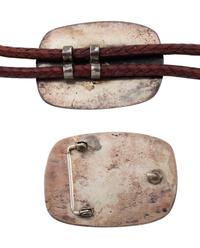 Southwestern Tufa Cast Silver Buffalo Bolo Tie, Belt Buckle, and Ring, with 14K Gold Accents