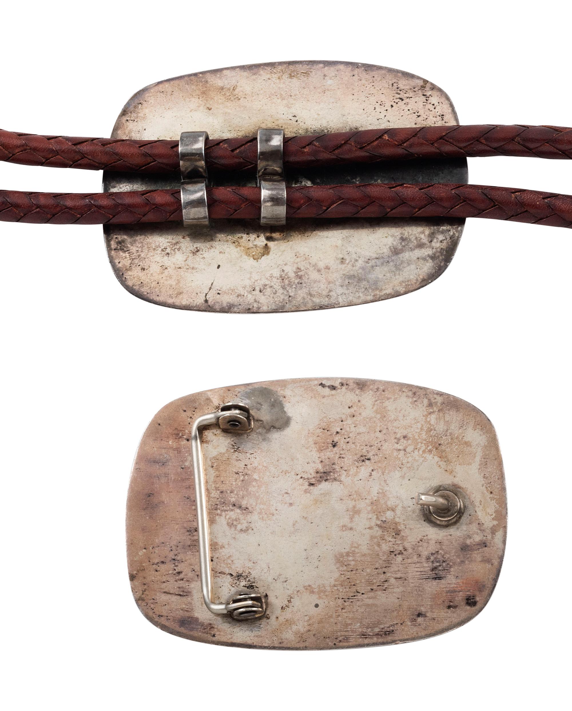 Southwestern Tufa Cast Silver Buffalo Bolo Tie, Belt Buckle, and Ring, with 14K Gold Accents