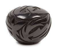 Carved Blackware Seed Jar with Avanyu, 1988