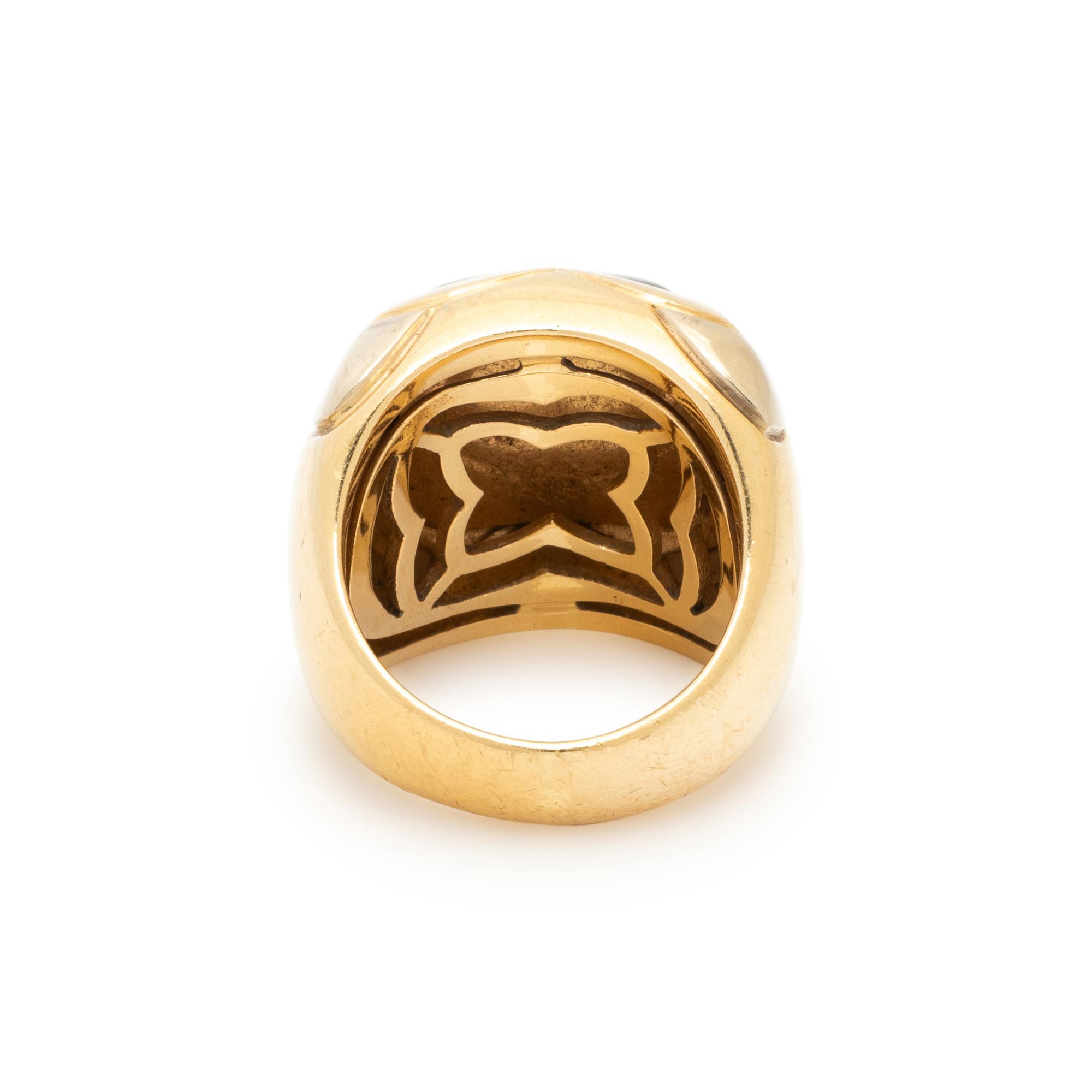 BULGARI, YELLOW GOLD AND ONYX RING