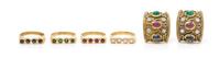 A Collection of 14 Karat Yellow Gold, Diamond and Multigem Jewelry, 20.30 dwts.