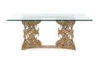 A Gilt Metal and Glass Dining Table