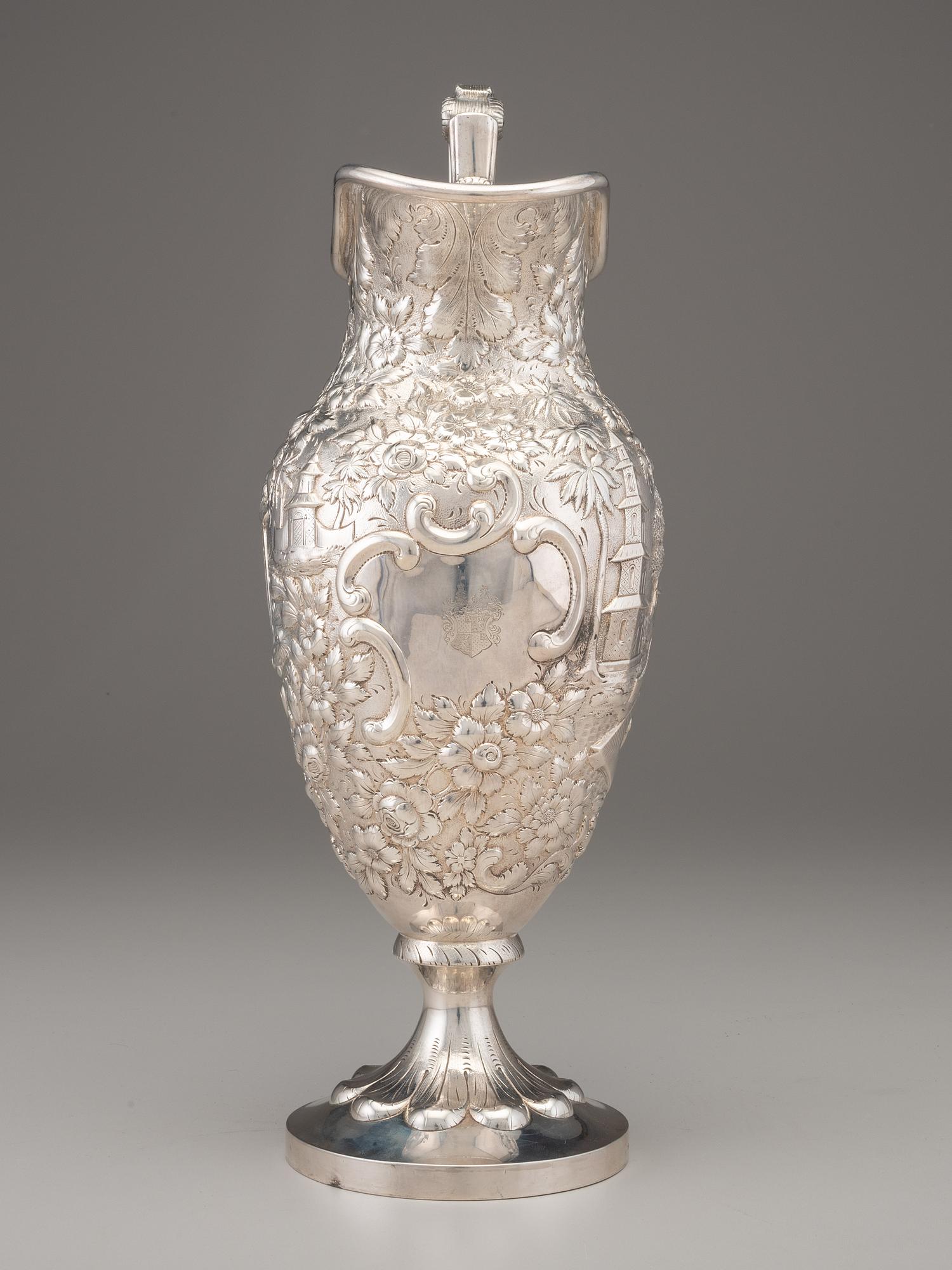 An A.E. Warner Coin Silver Pitcher