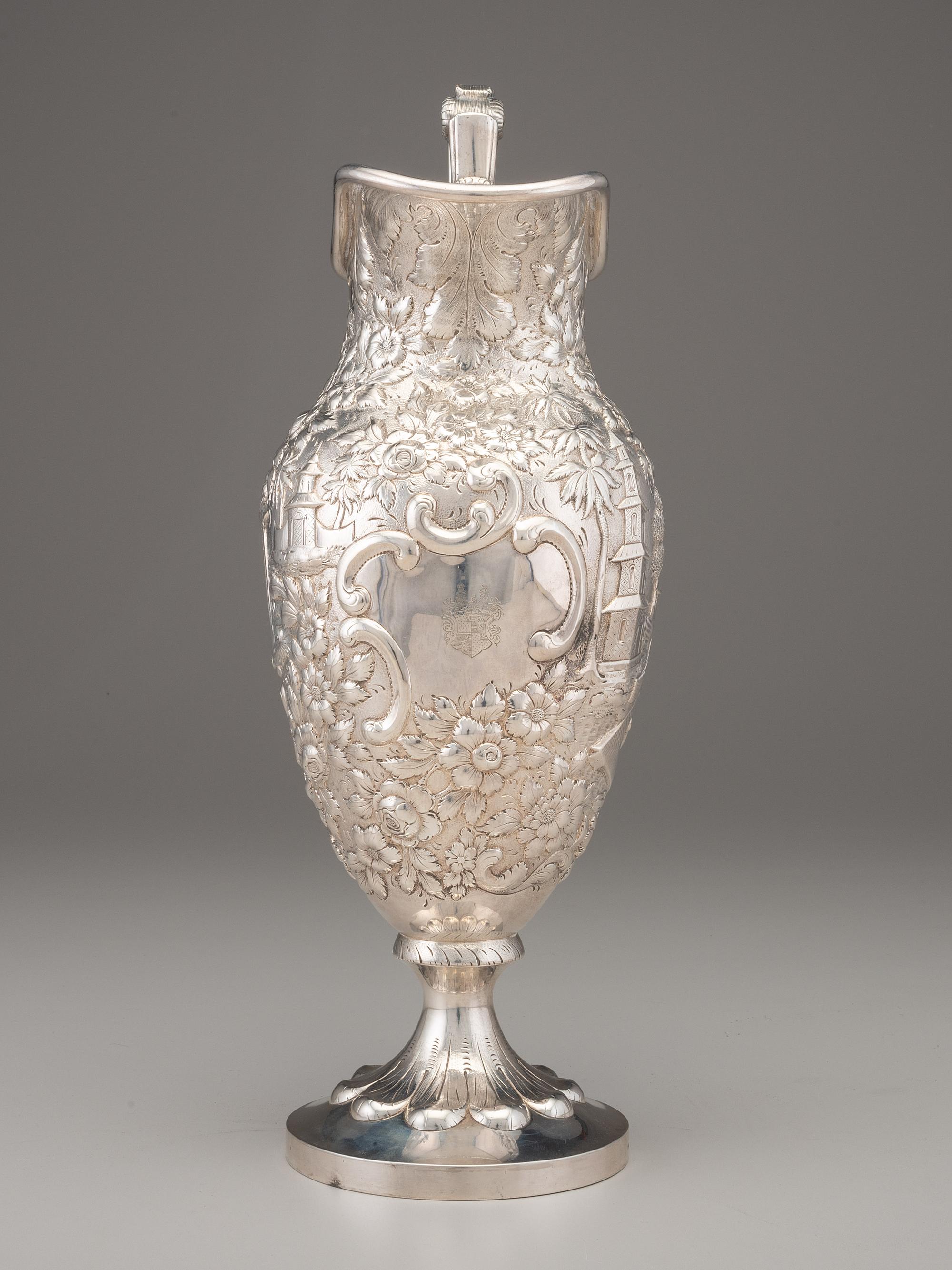 An A.E. Warner Coin Silver Pitcher