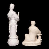 Two Chinese Blanc de Chine Porcelain Guanyin Figures