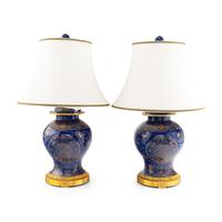 A Pair of Gilt-Bronze Mounted Porcelain Vases
