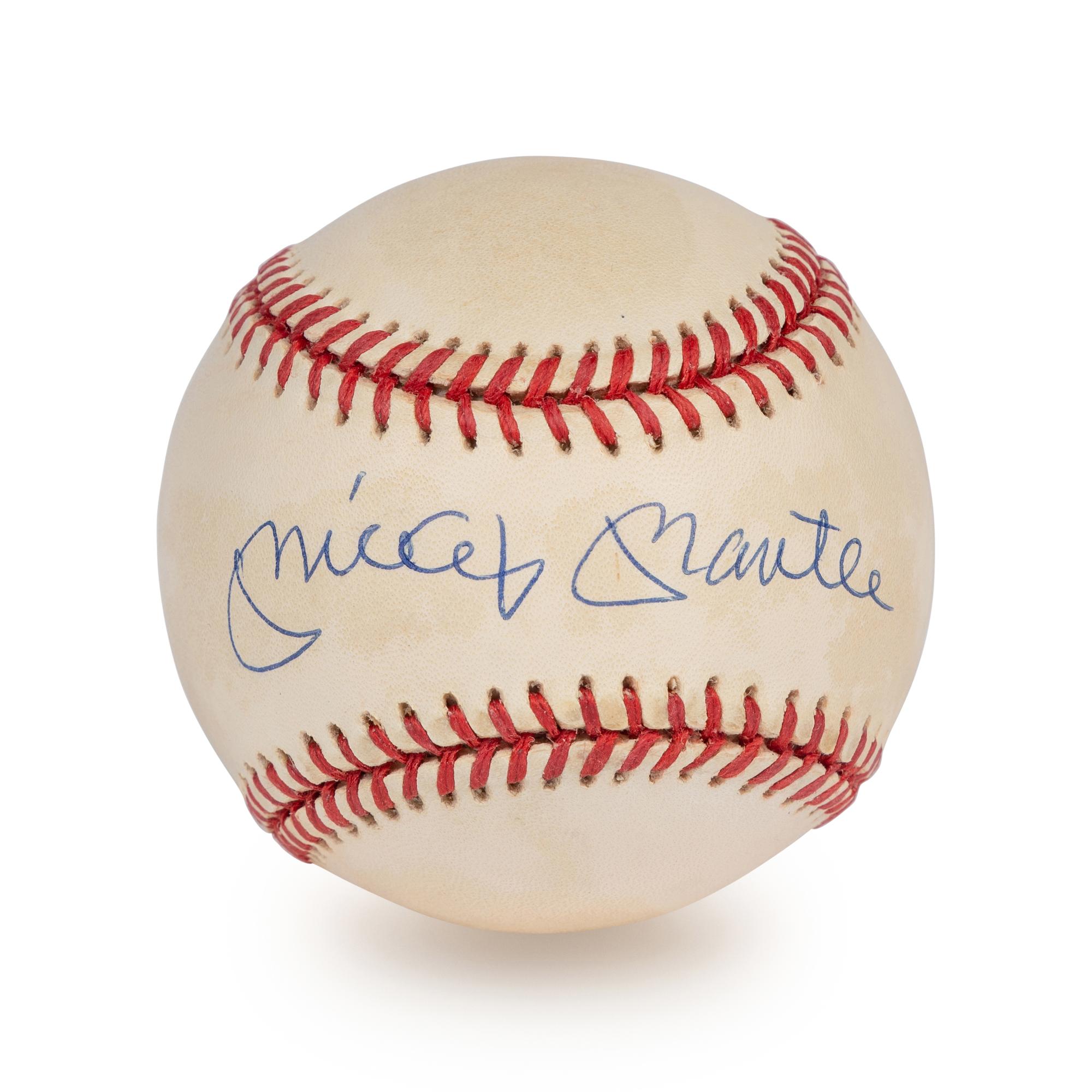 A Mickey Mantle Single Signed Autograph Baseball (Beckett Authentication Services Letter)