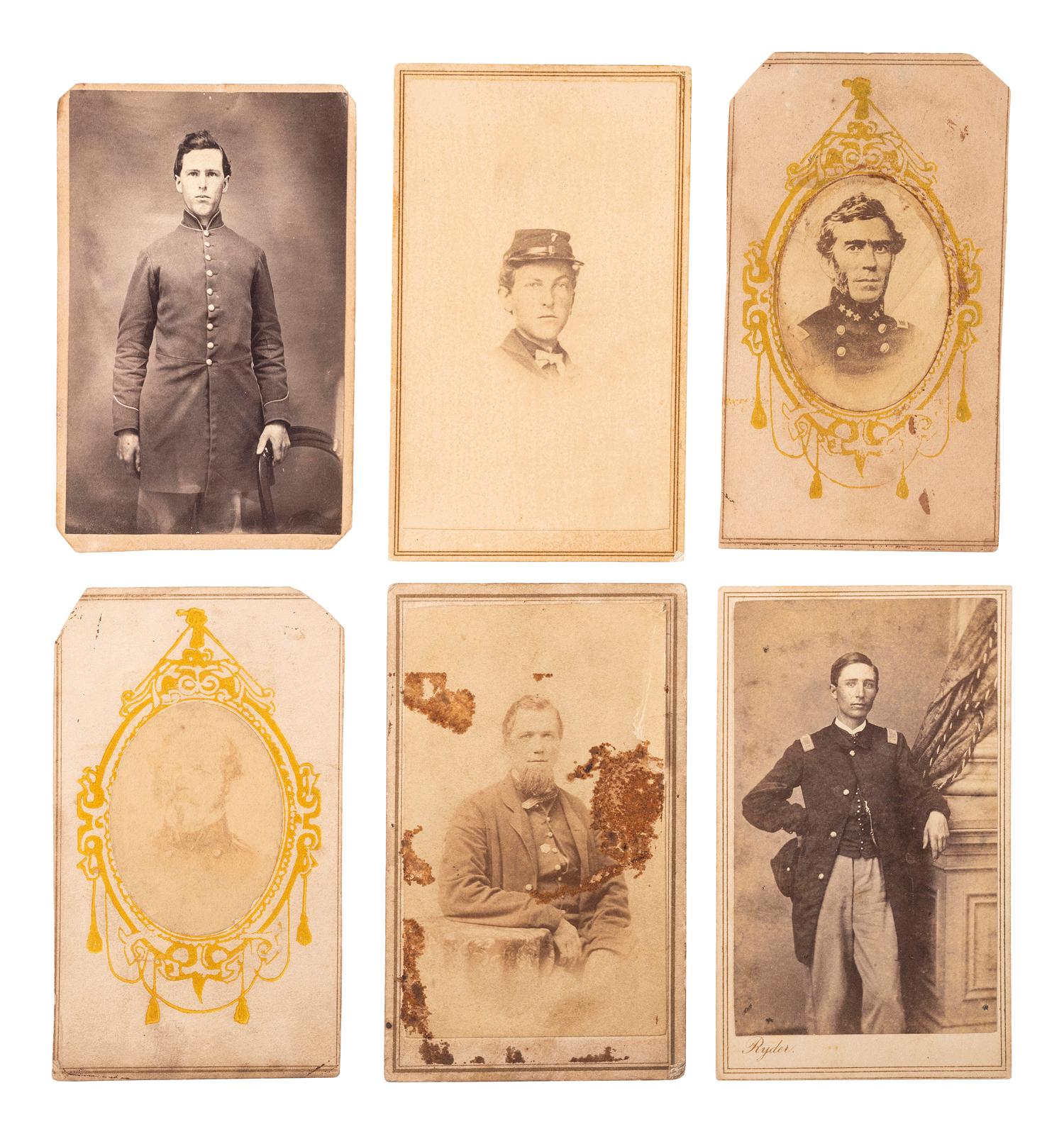[CIVIL WAR]. A group of 26 CDVs, including portraits featuring soldiers from the 7th Ohio Volunteer Infantry Regiment.