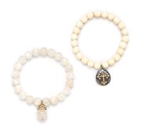 A Collection of Sterling Silver, Yellow Gold, Diamond and Gemstone Bead Bracelets, 24.05 dwts.