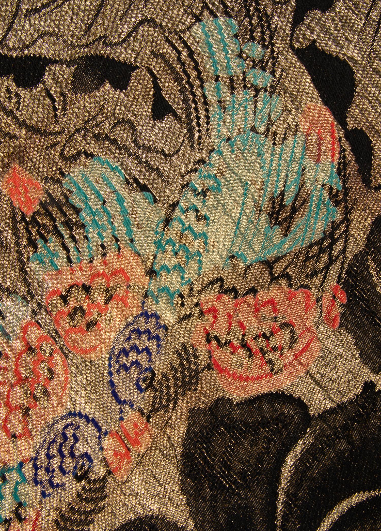 Woven Metallic Thread Shawl, 1910-30s