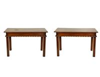 A Pair of George III Style Mahogany Pier Tables