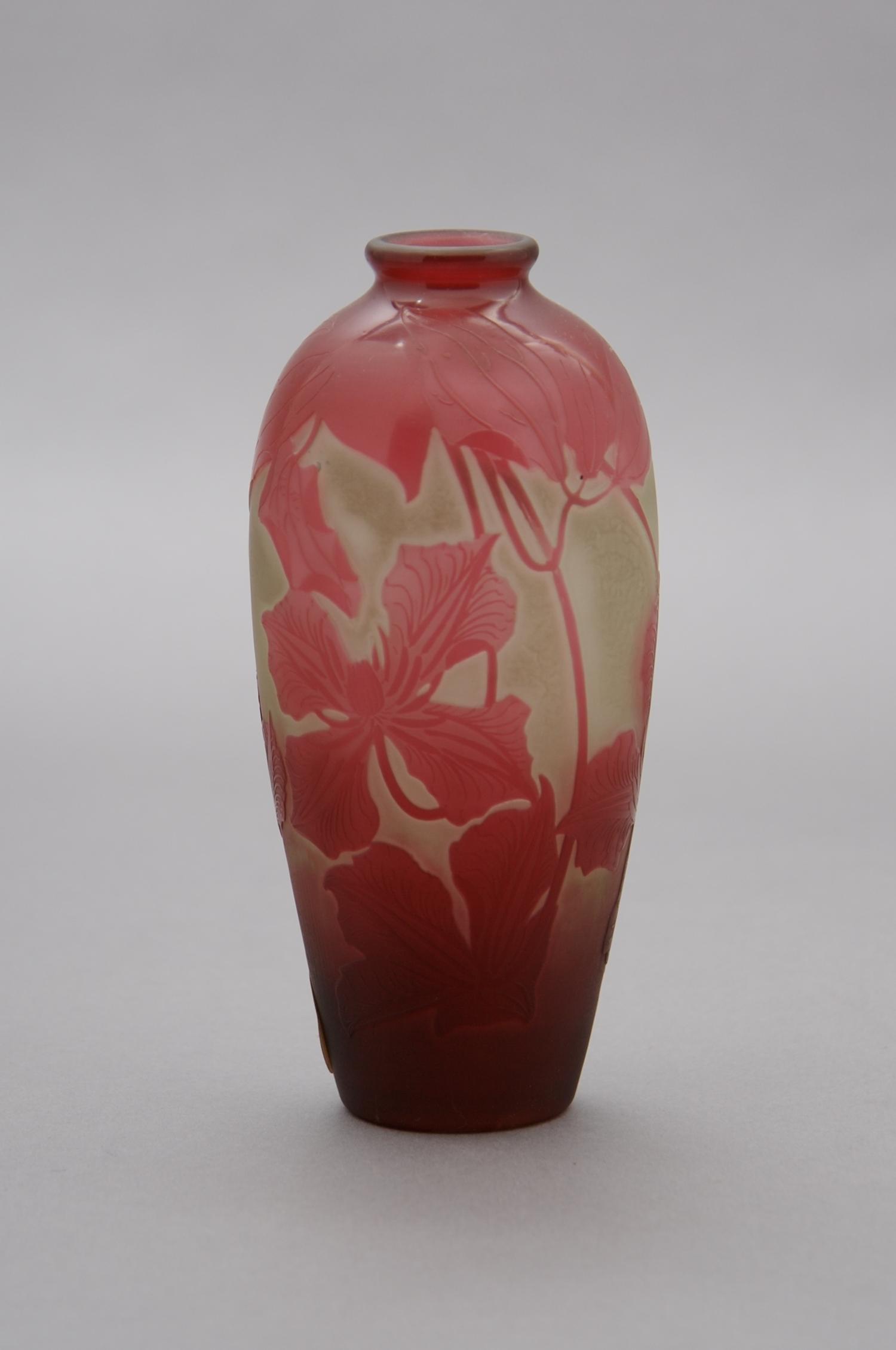 A D'Argental Cameo Glass Vase, Height 5 7/8 inches.