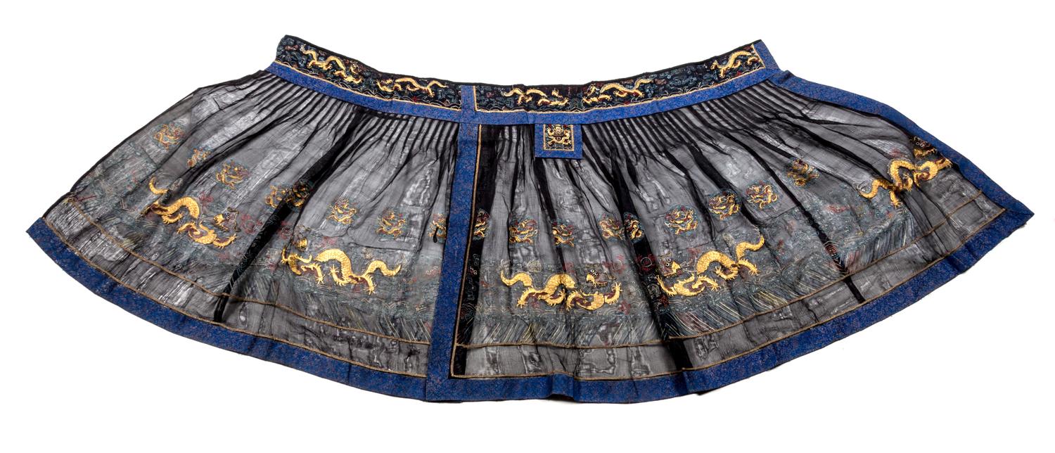A Chinese Embroidered Silk Chaofu Skirt Length 35 inches. — 19TH CENTURY