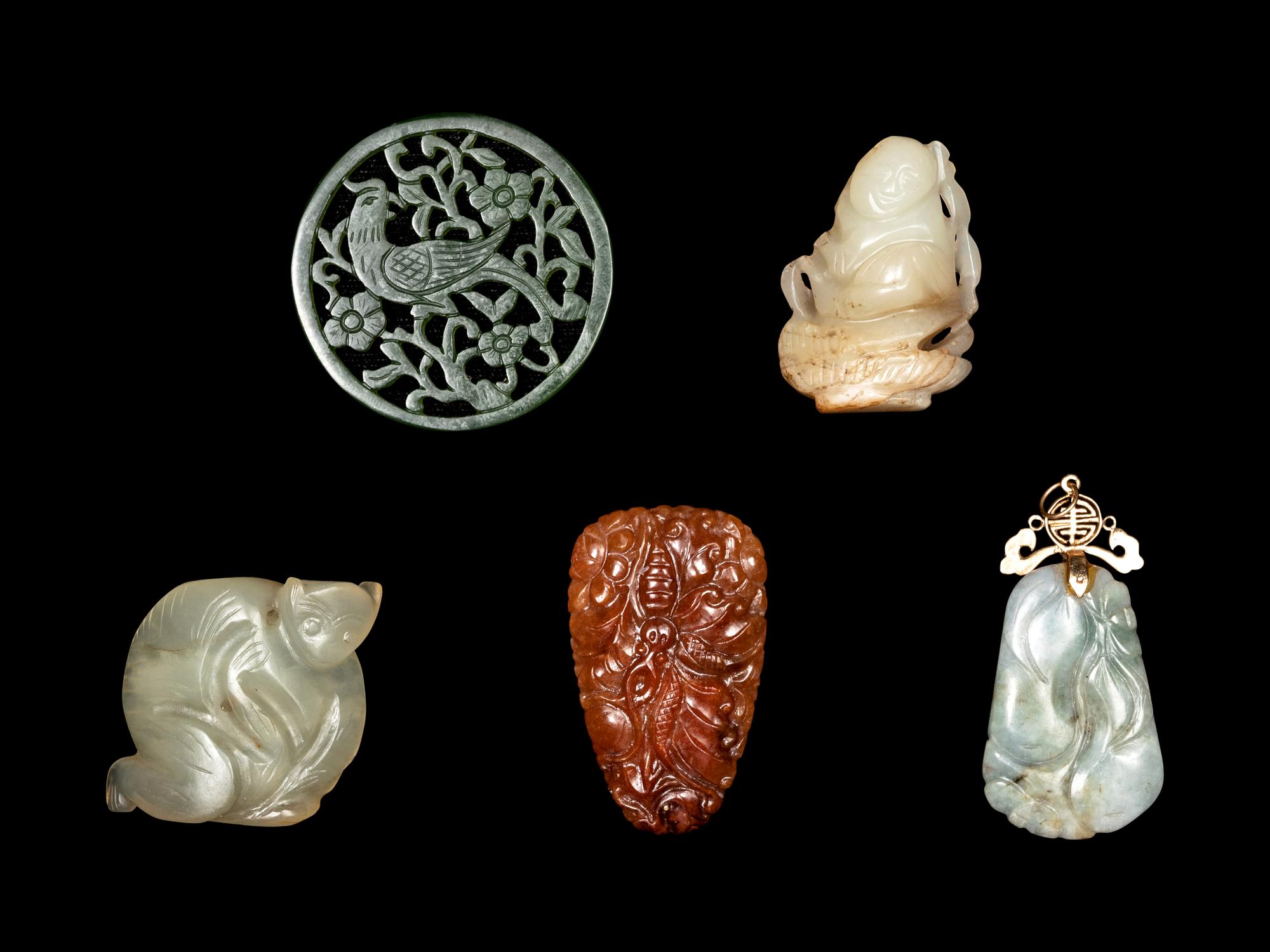 Five Chinese Hardstone Pendants