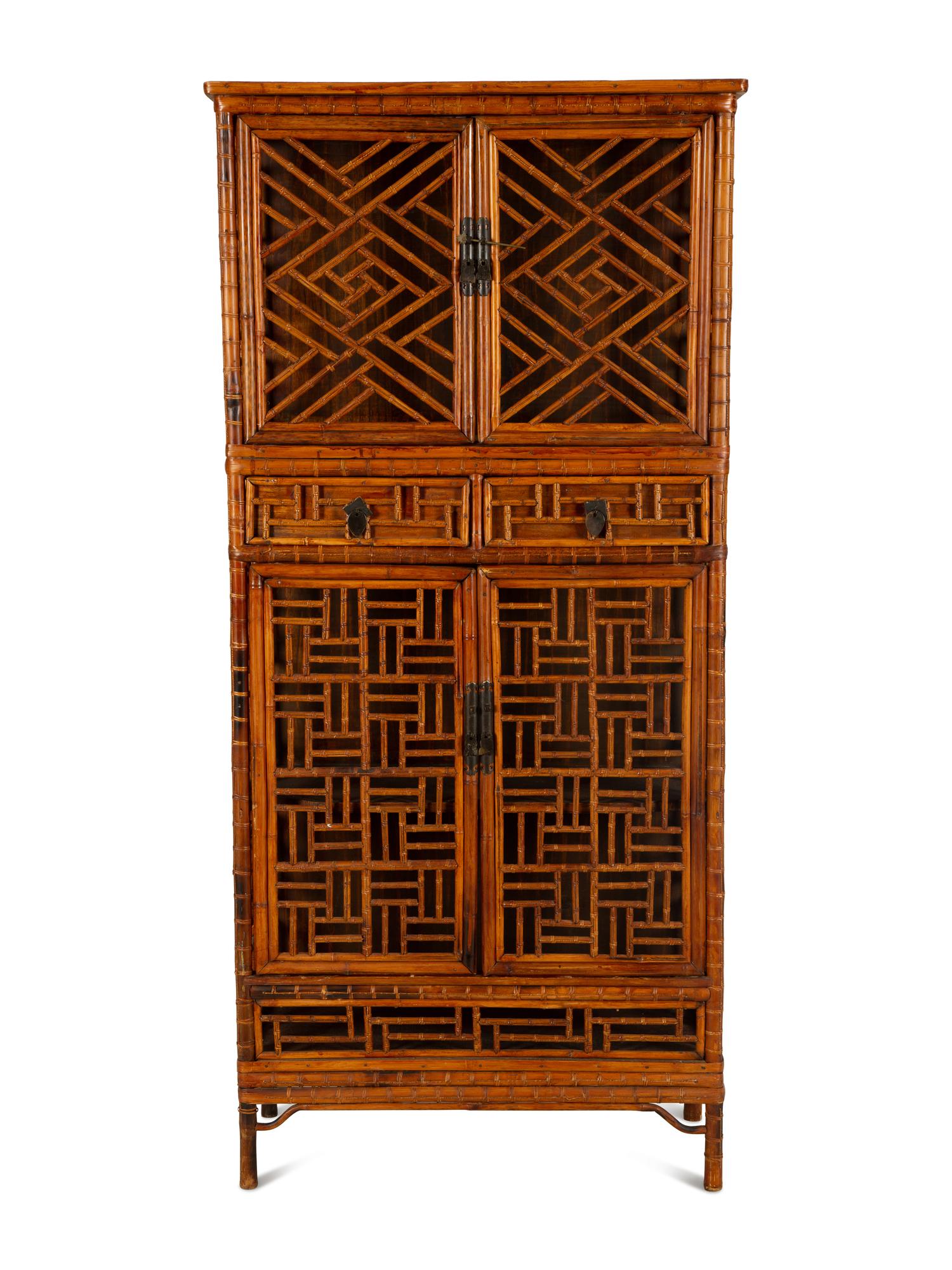 An Asian Design Bamboo Cabinet — 20th Century
