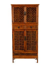 An Asian Design Bamboo Cabinet — 20th Century