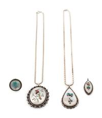 Zuni Mosaic Inlay Pendants AND Ring