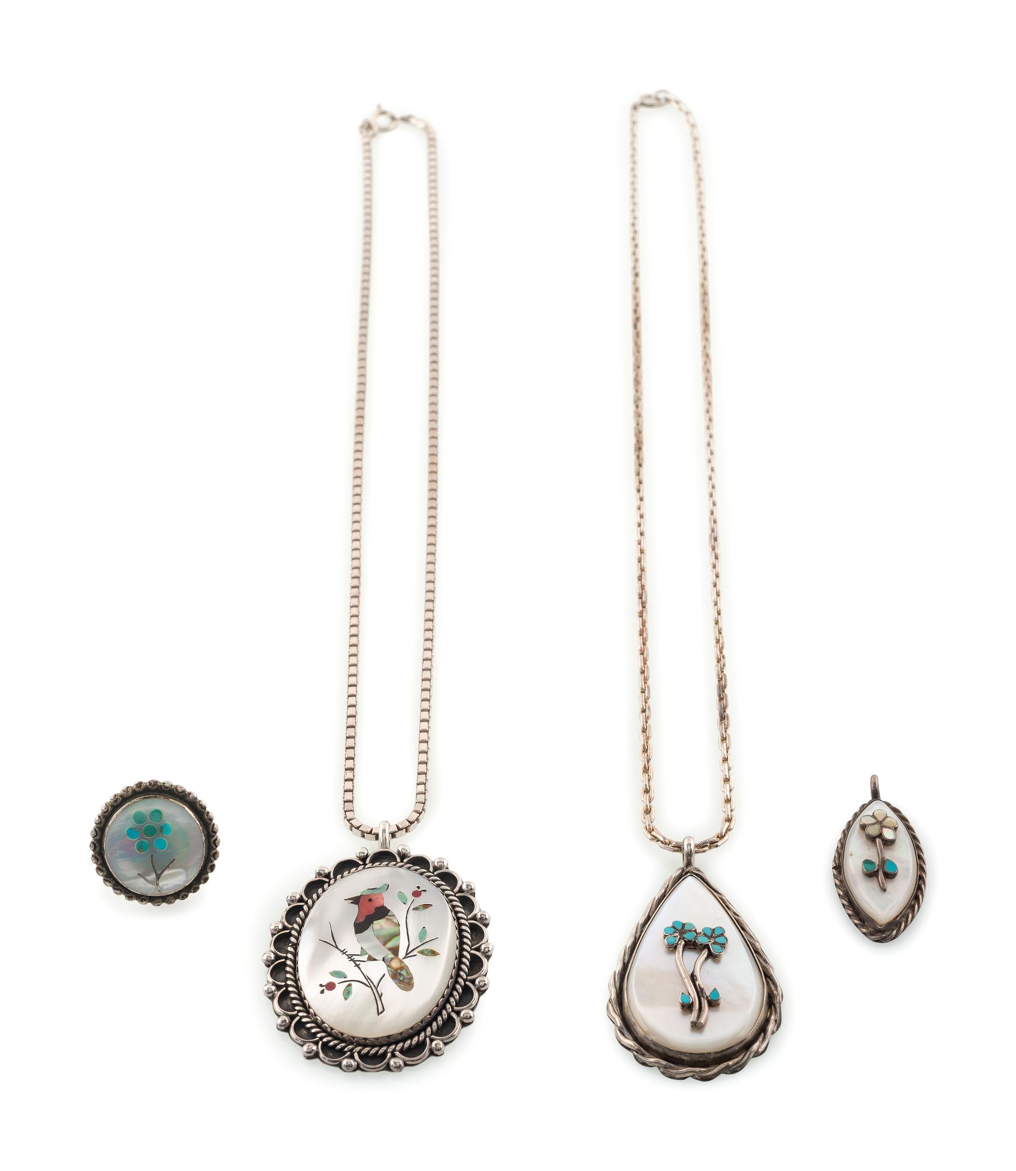 Zuni Mosaic Inlay Pendants AND Ring