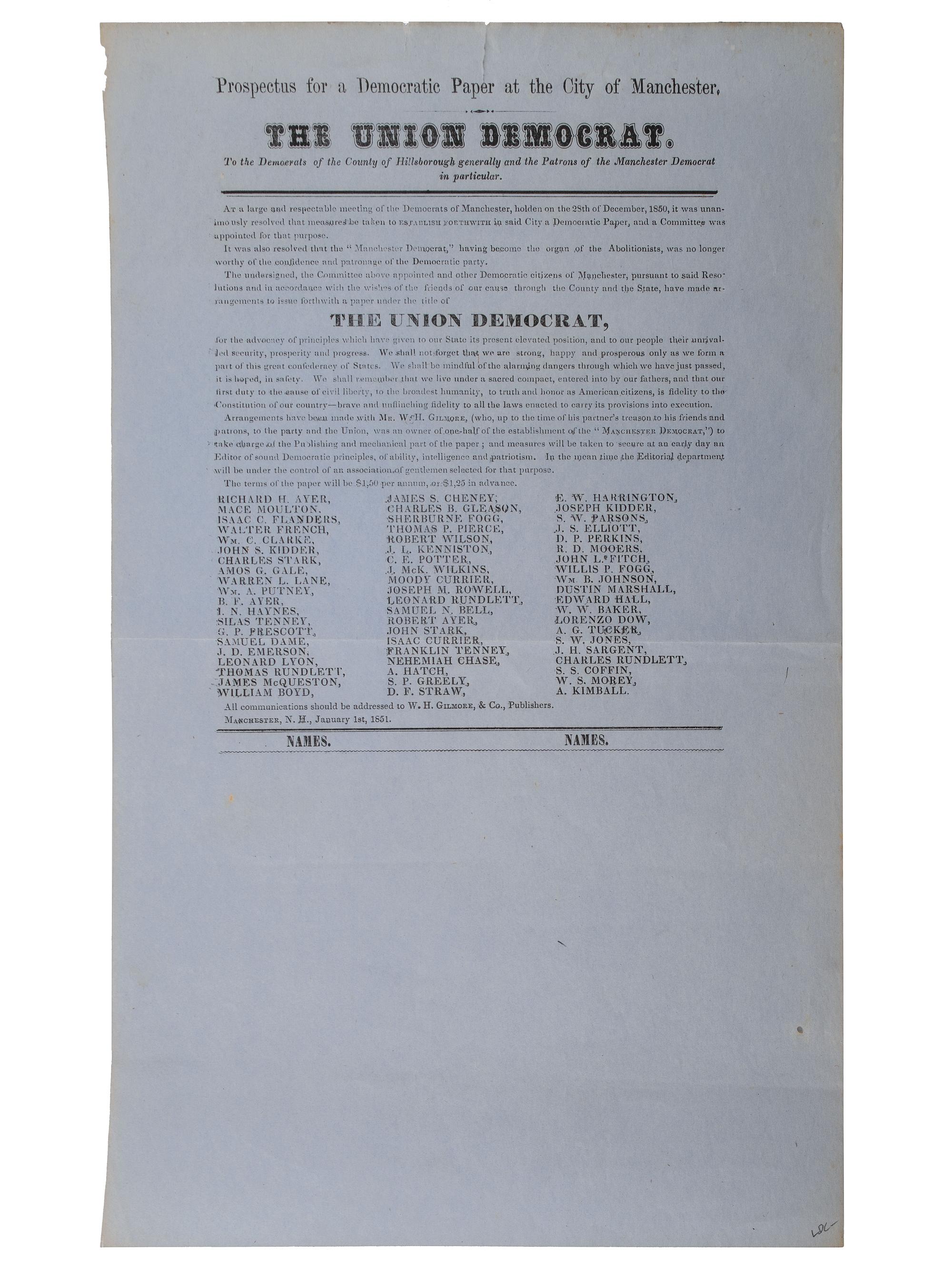 [TAMMANY HALL]. Broadsides and ephemera from the 19th-century Democratic Party, incl. Tammany Hall.