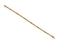 YELLOW GOLD, DIAMOND AND EMERALD BRACELET
