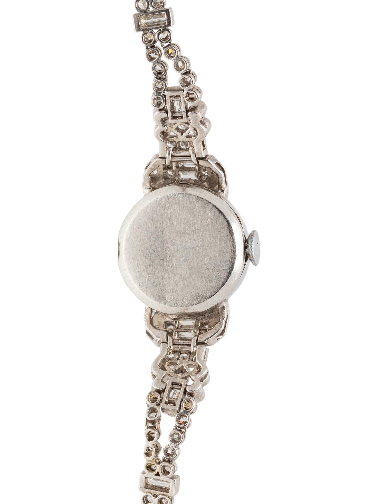 PLATINUM AND DIAMOND WRISTWATCH