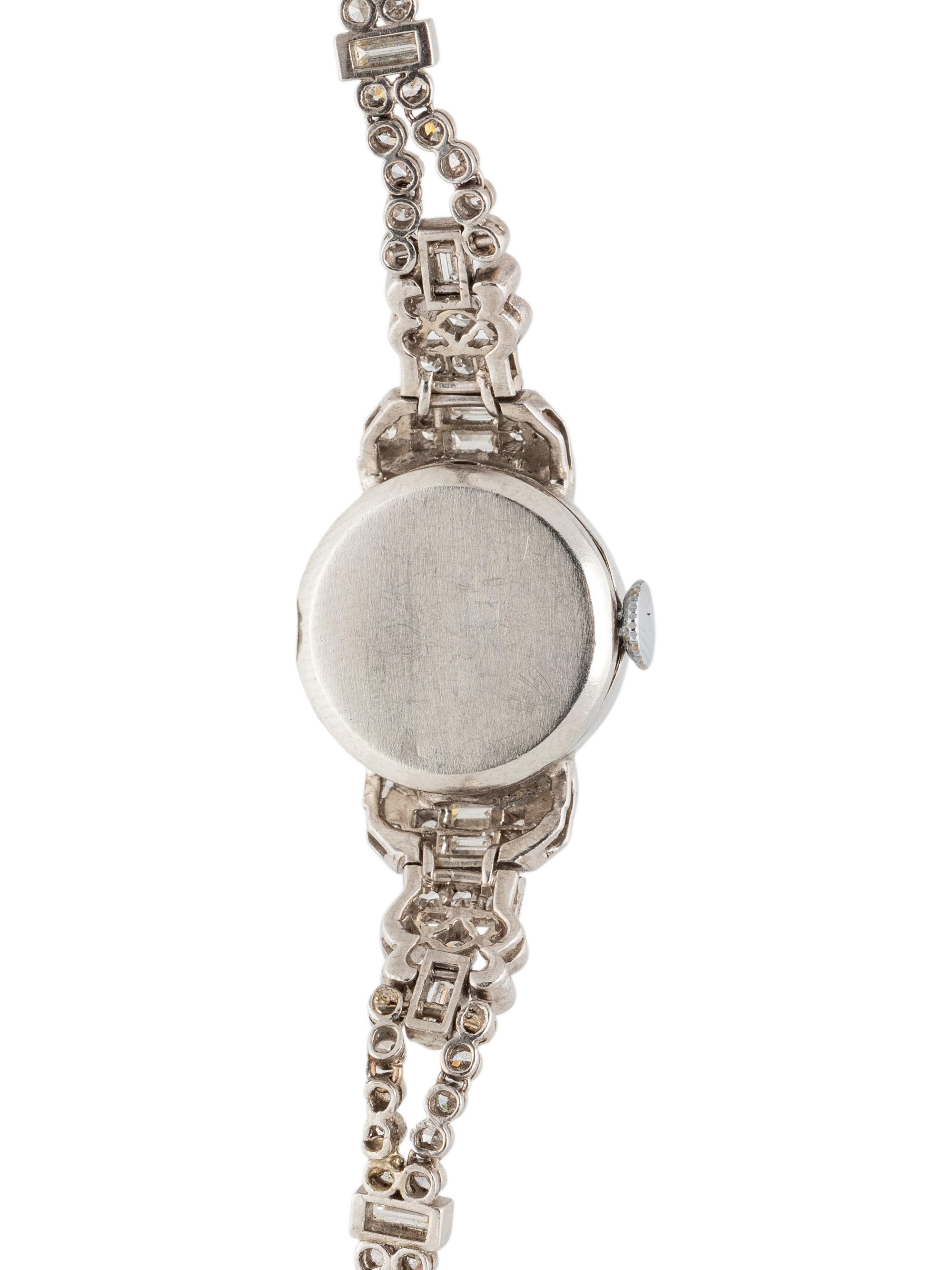 PLATINUM AND DIAMOND WRISTWATCH